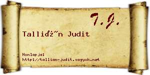 Tallián Judit névjegykártya