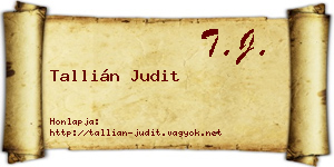 Tallián Judit névjegykártya